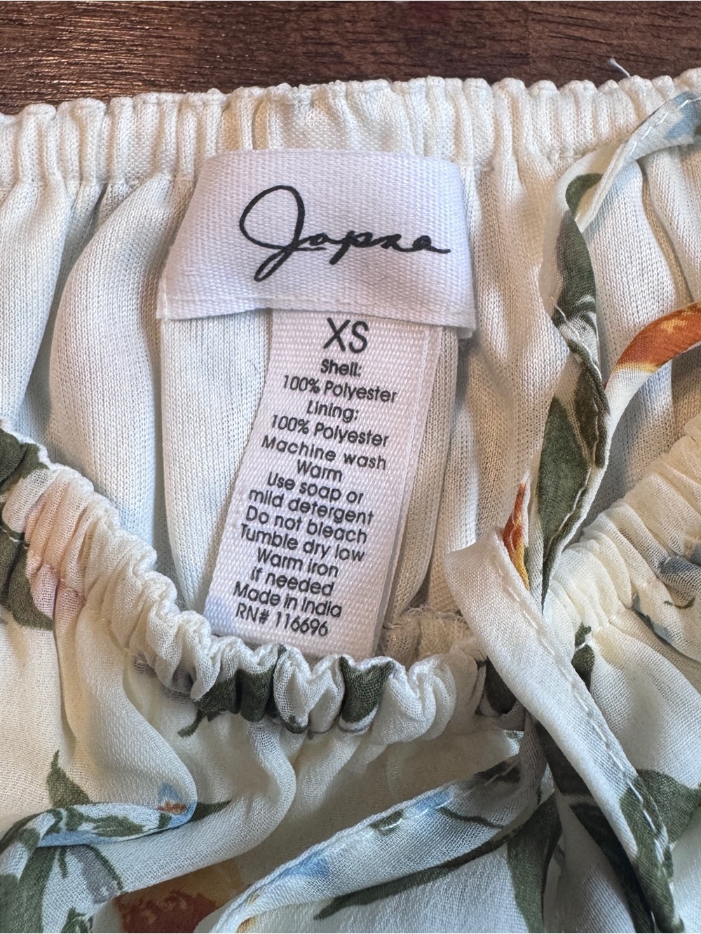 Joya XS Lemon Floral Puff Sleeve Smocked Peplum Top Tie Front Cottagecore - Picture 3 of 4